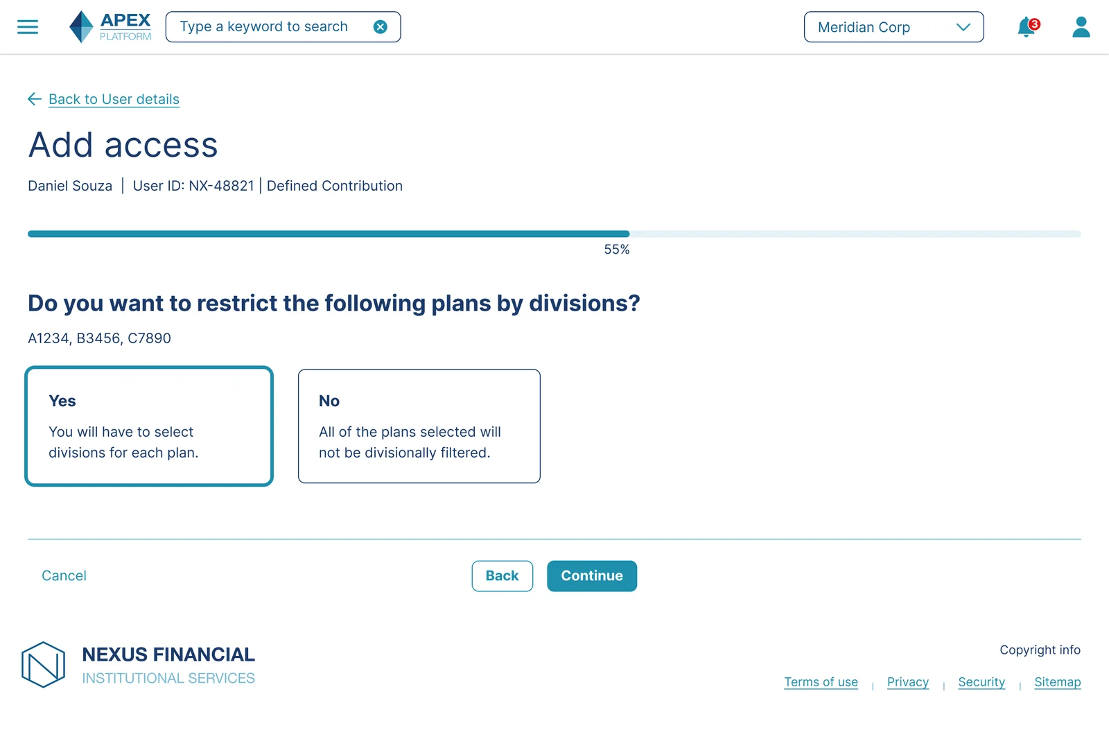 Division gate, binary question: restrict by divisions?